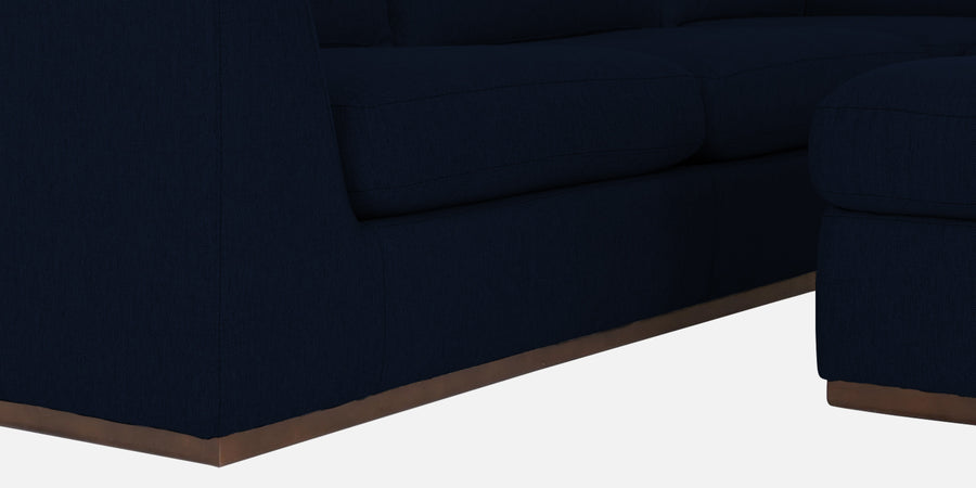 Freedom Velvet 6 Seater Rhs Corner Sofa In Dark Blue Colour With Ottoman - Febonic Living