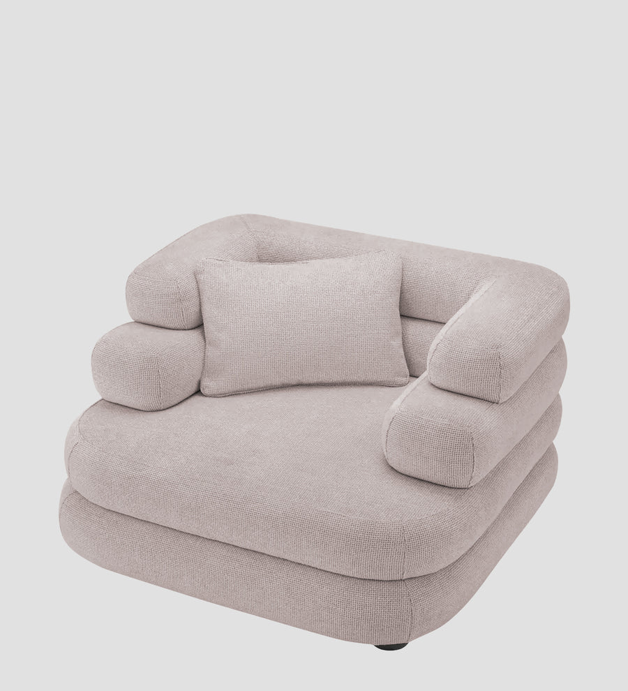 Wener Fabric 1 Seater Sofa In Almond Beige Colour - Febonic Living