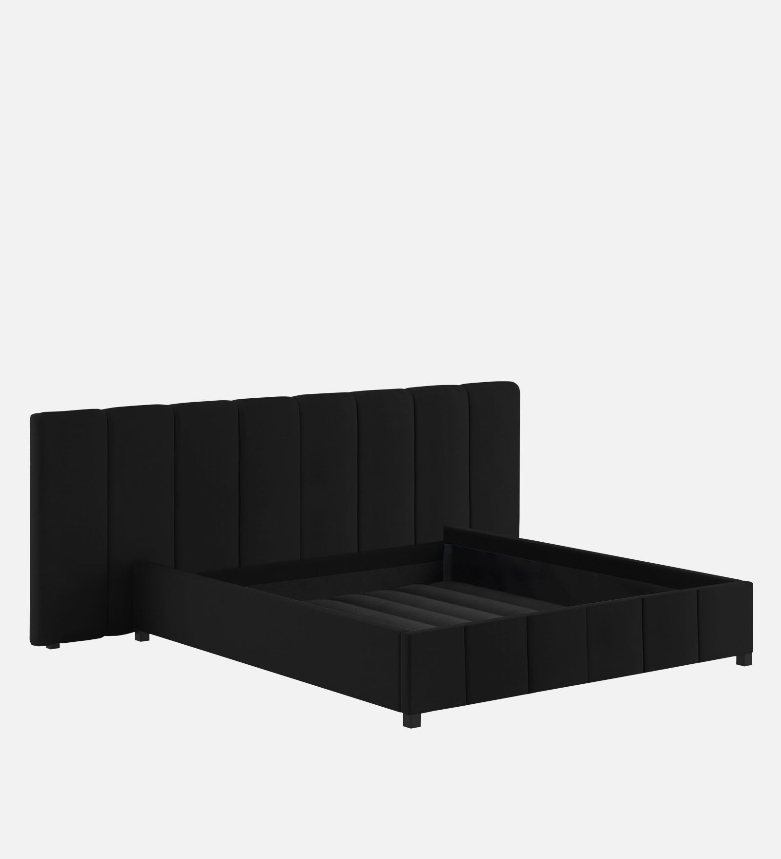 Nora Fabric King Size Bed In Zed Black Colour