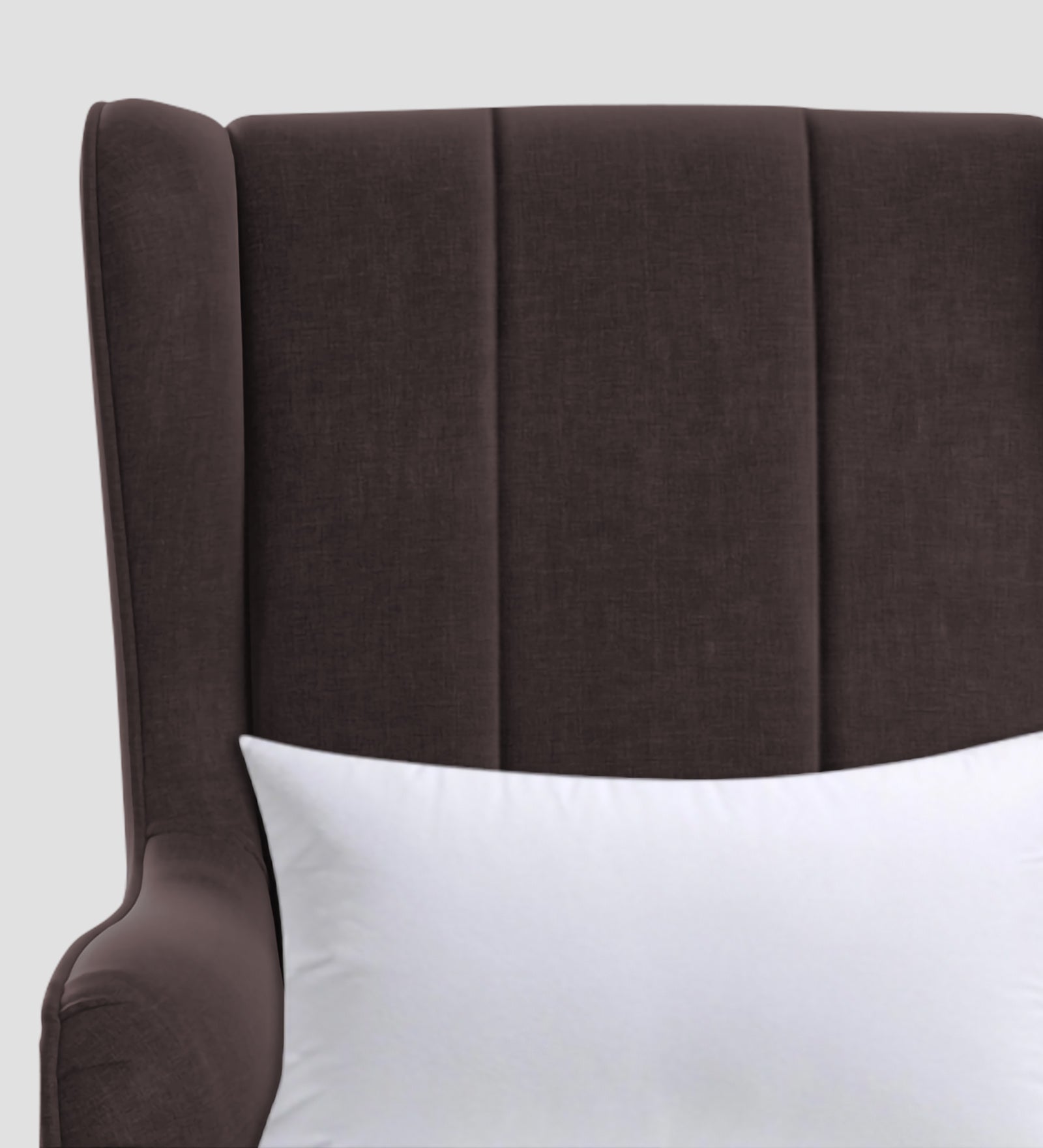 Niya Velvet 1 Seater Wing Chair in Mocha Brown Colour