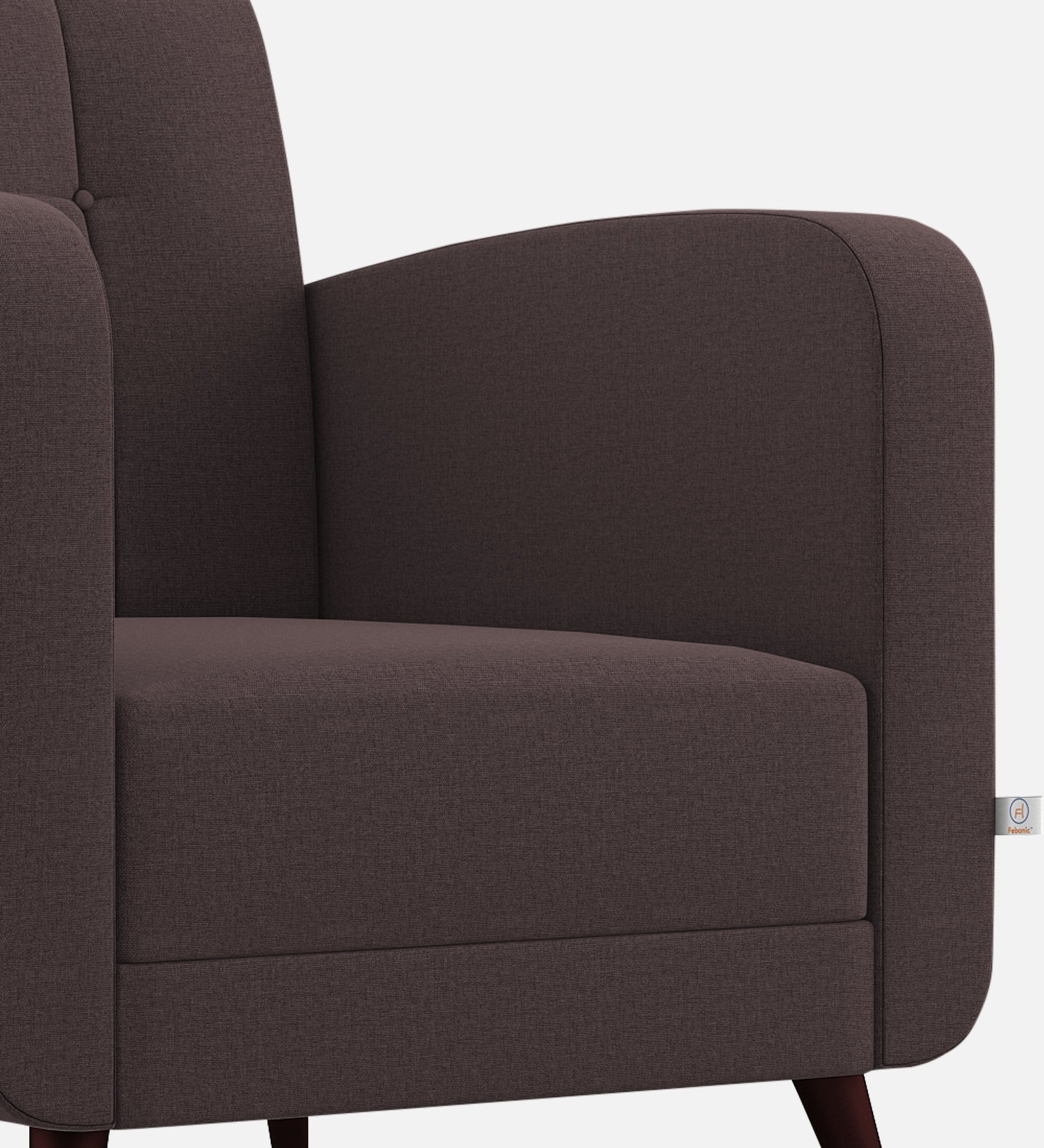 Wiki Velvet 1 Seater Sofa In  Mocha Brown Colour - Febonic Living