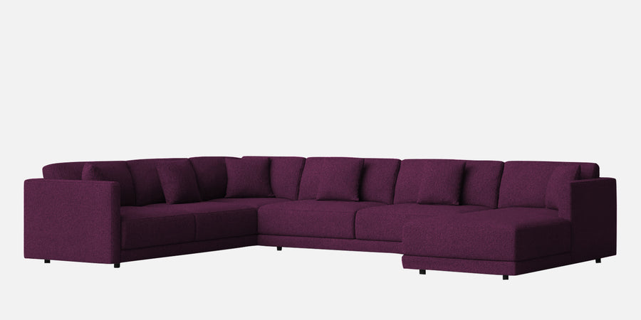 Carlin Fabric Lhs 8 Seater Sectional Sofa In Greek Purple Colour - Febonic Living