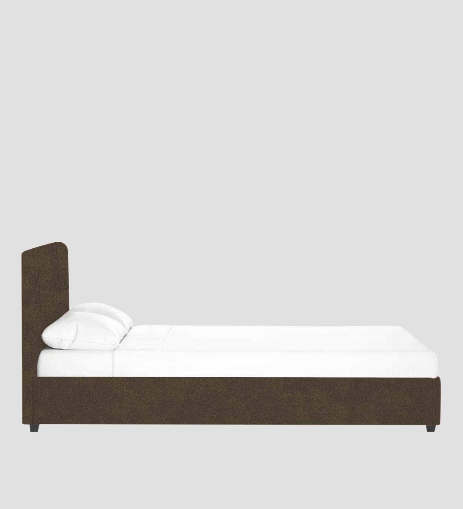 Asyra Velvet King Size Bed in Shade Brown Colour With Box Storage