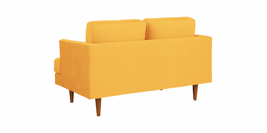 Motra Velvet 2 Seater Sofa In Turmeric Yellow Colour - Febonic Living