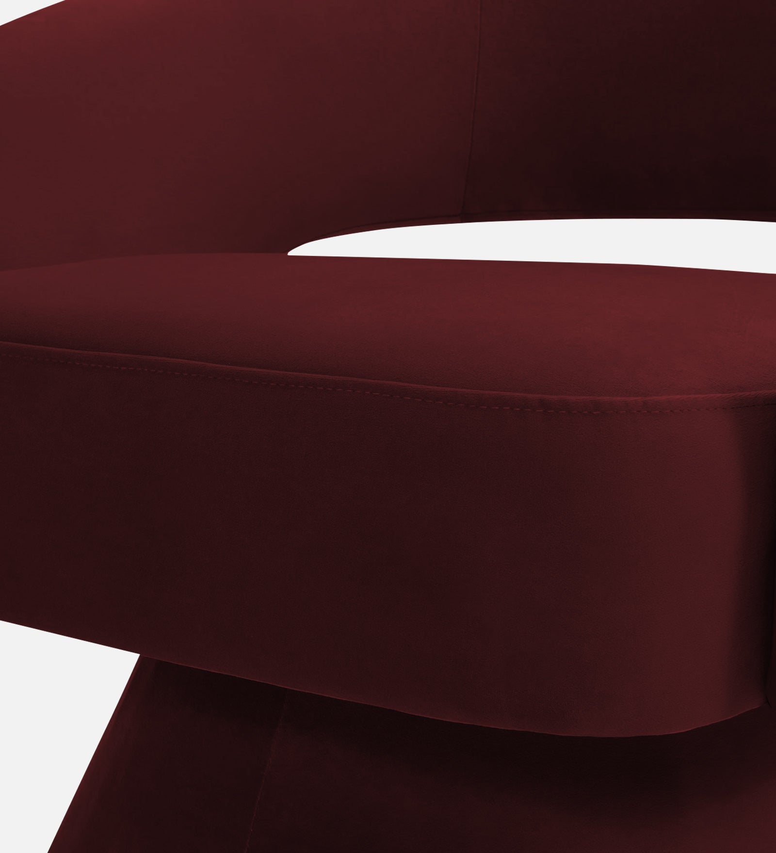 Pendra Velvet Swivel Chair in Blood Maroon Colour