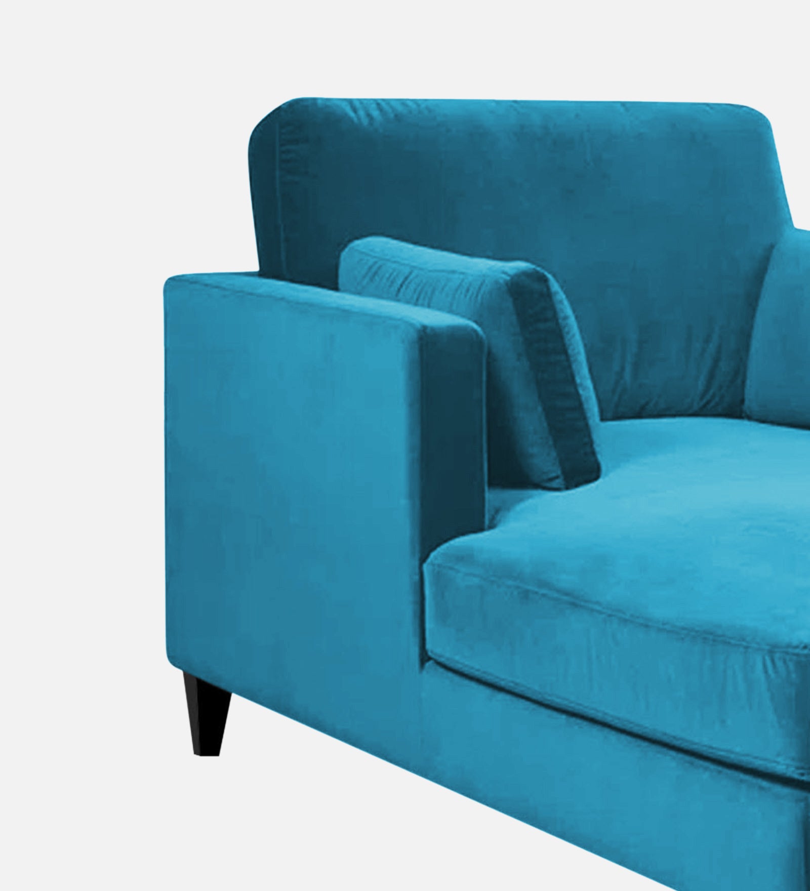 Makou Velvet Chaise Lounger In Aqua blue Colour