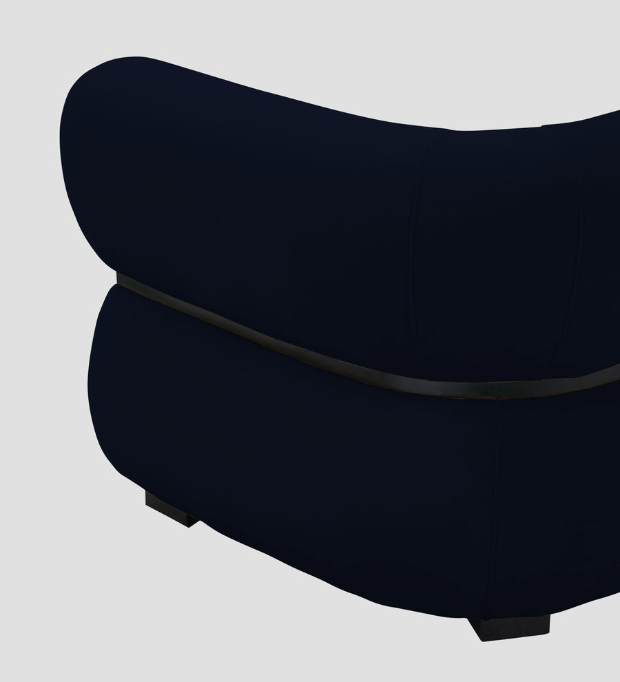 Kula Velvet 1 Seater Sofa In Dark Blue Colour - Febonic Living