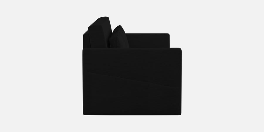 River Fabric 3 Seater Pull Out Sofa Cum Bed In Zed Black Colour - Febonic Living