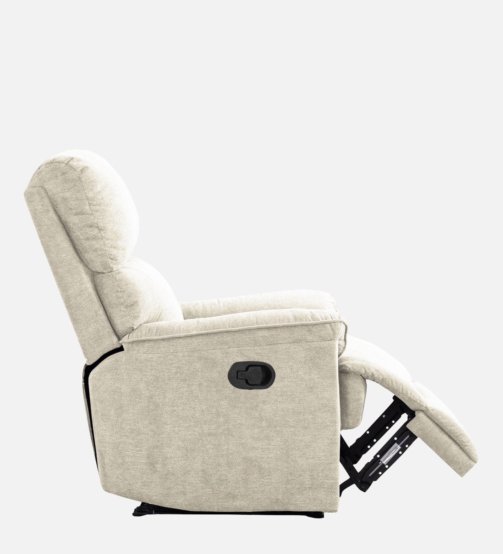 Abby Fabric Manual 1 Seater Recliner In Ivory Cream Colour