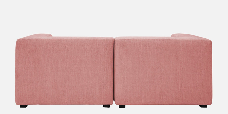 Dora Velvet Rhs Sectional Sofa 2 Ottoman Lounger In Millennial Pink Colour - Febonic Living