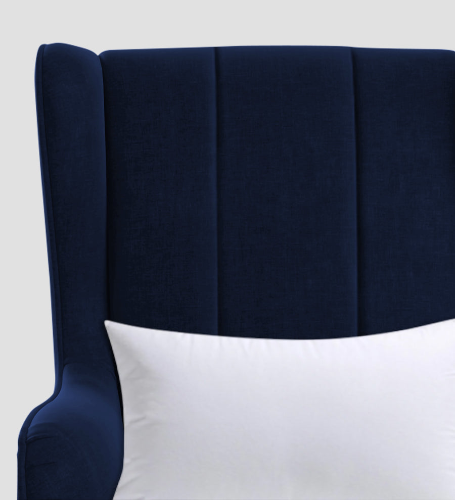 Niya Velvet Wing Chair In Indigo Blue Colour - Febonic Living