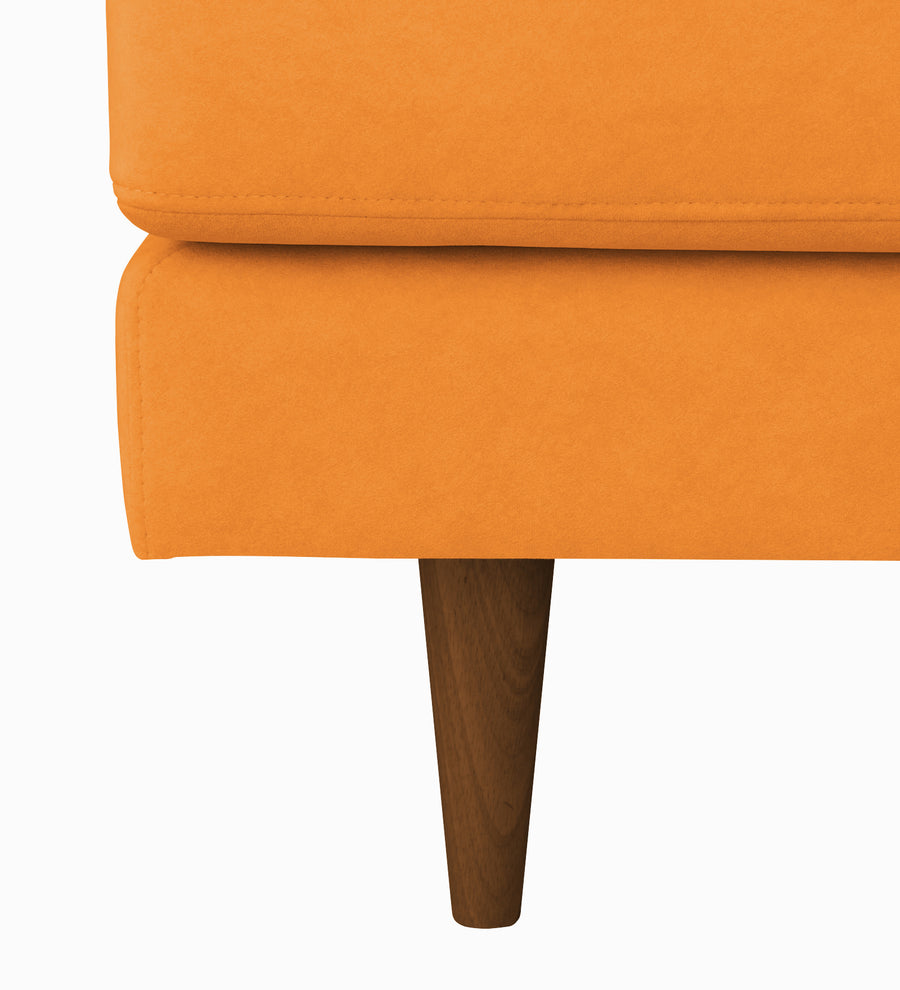 Motra Velvet 1 Seater Sofa In Tangerine Orange Colour - Febonic Living
