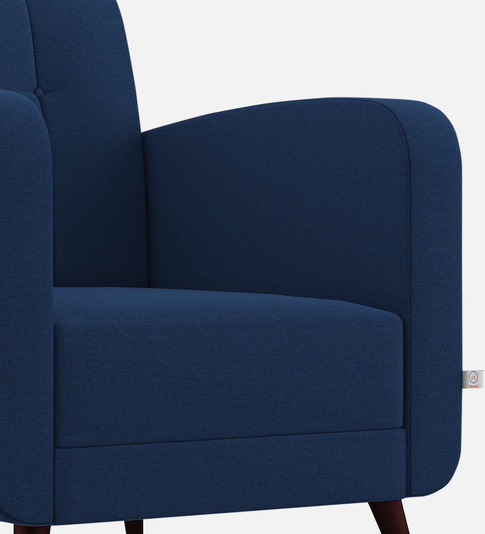 Wiki Velvet 1 Seater Sofa in Imperial Blue Colour