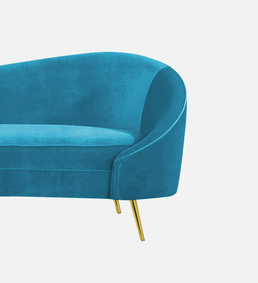 Cely Velvet Lhs Chaise Lounger In Aqua Blue Colour - Febonic Living