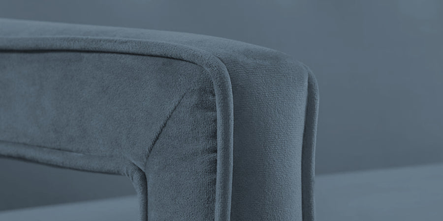 Daffy Velvet 3 Seater Sofa In Oxford Blue Colour - Febonic Living