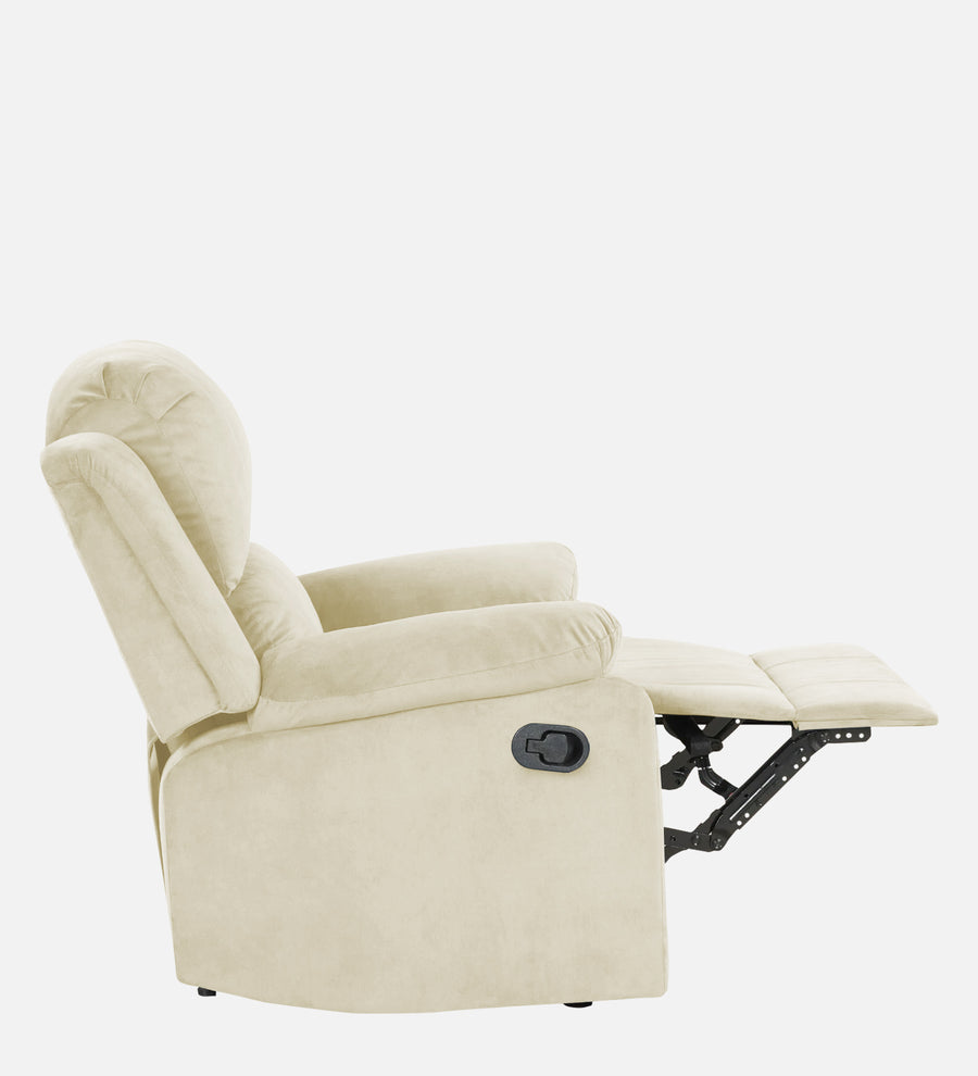 Lexi Fabric 1 Seater Motorized Recliner In Warm White Colour - Febonic Living