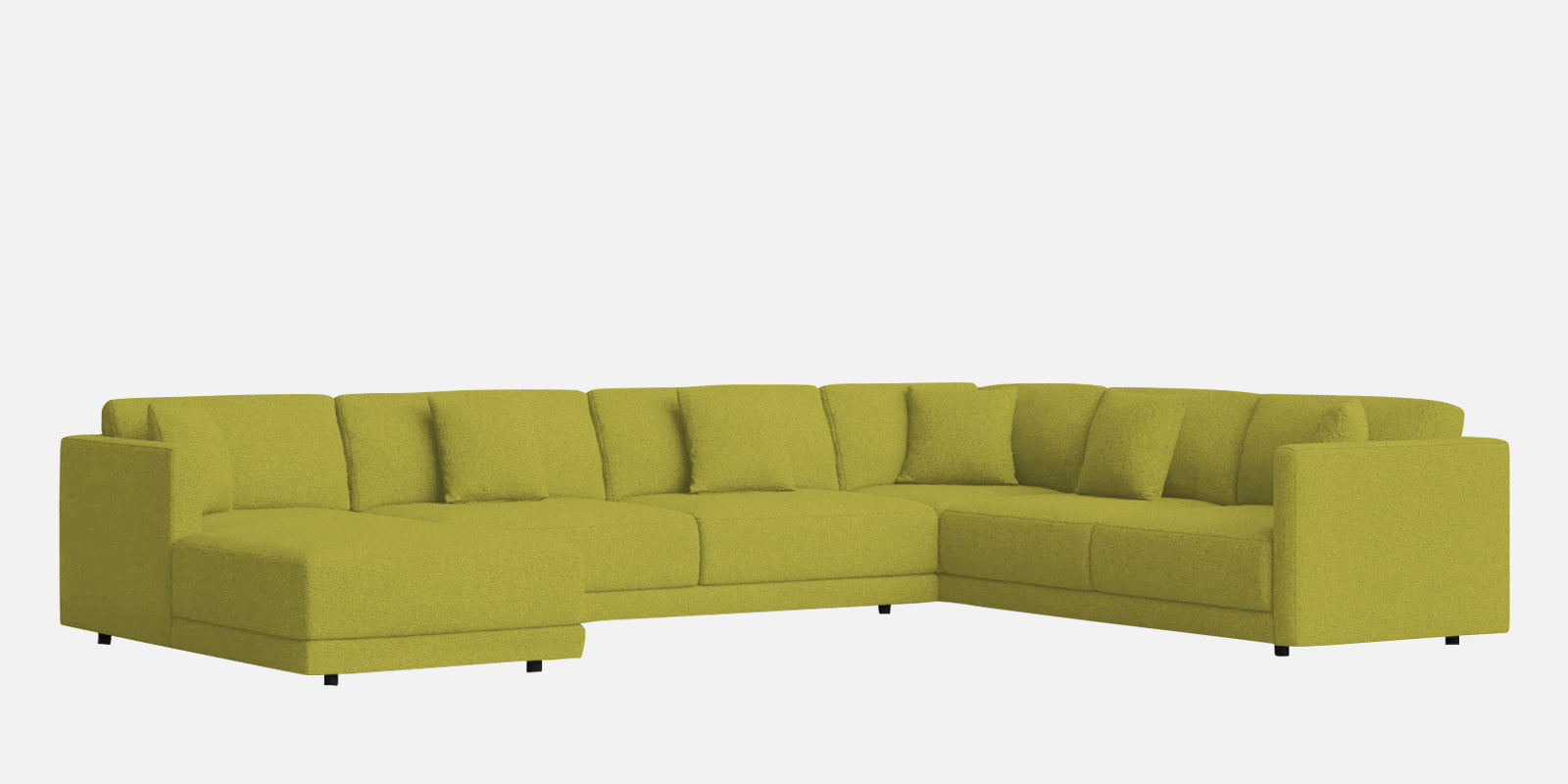 Carlin Fabric RHS 8 Seater Sectional Sofa In Parrot Green Colour