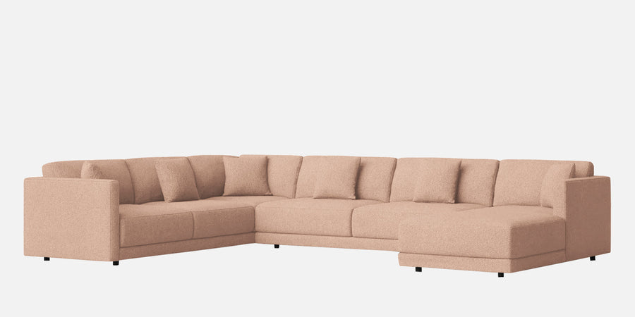 Carlin Fabric Lhs 8 Seater Sectional Sofa In Cosmic Beige Colour - Febonic Living
