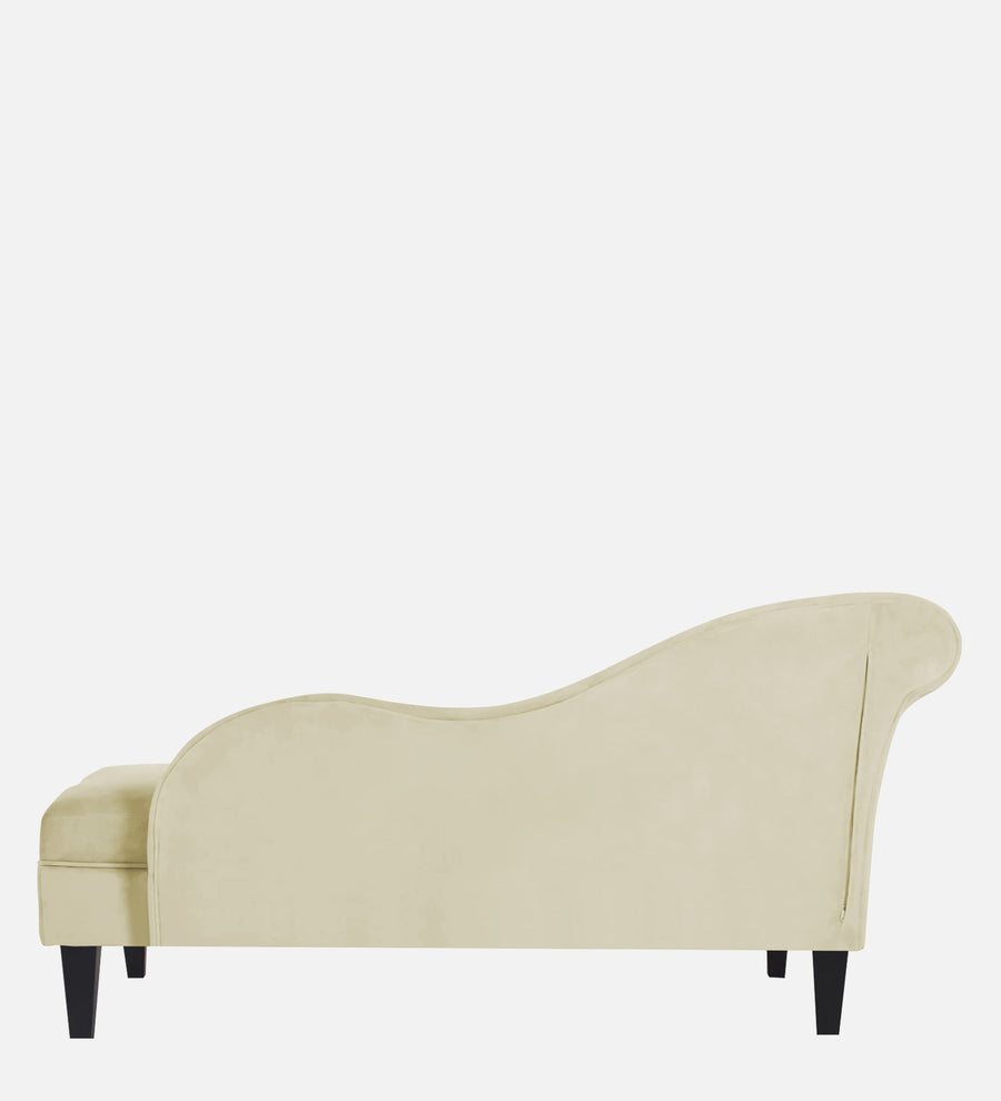 Rana Velvet Lhs Chaise Lounger In Warm White Colour - Febonic Living