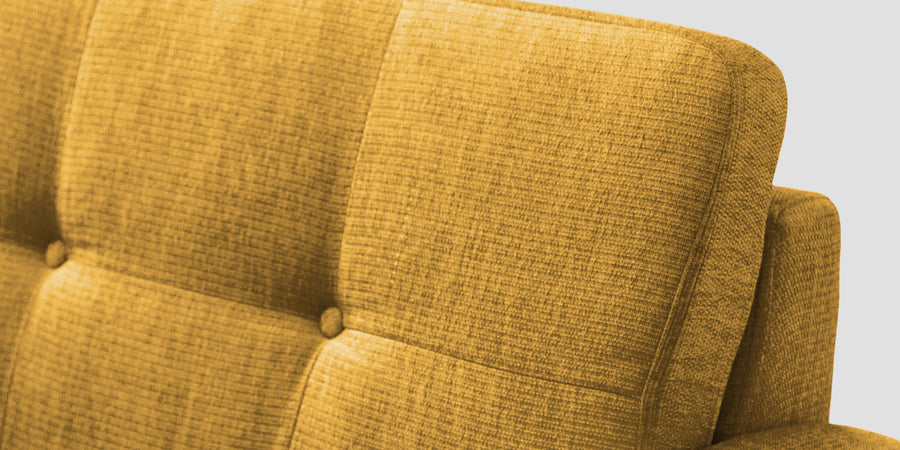 Noha Fabric 2 Seater Sofa In Bold Yellow Colour - Febonic Living