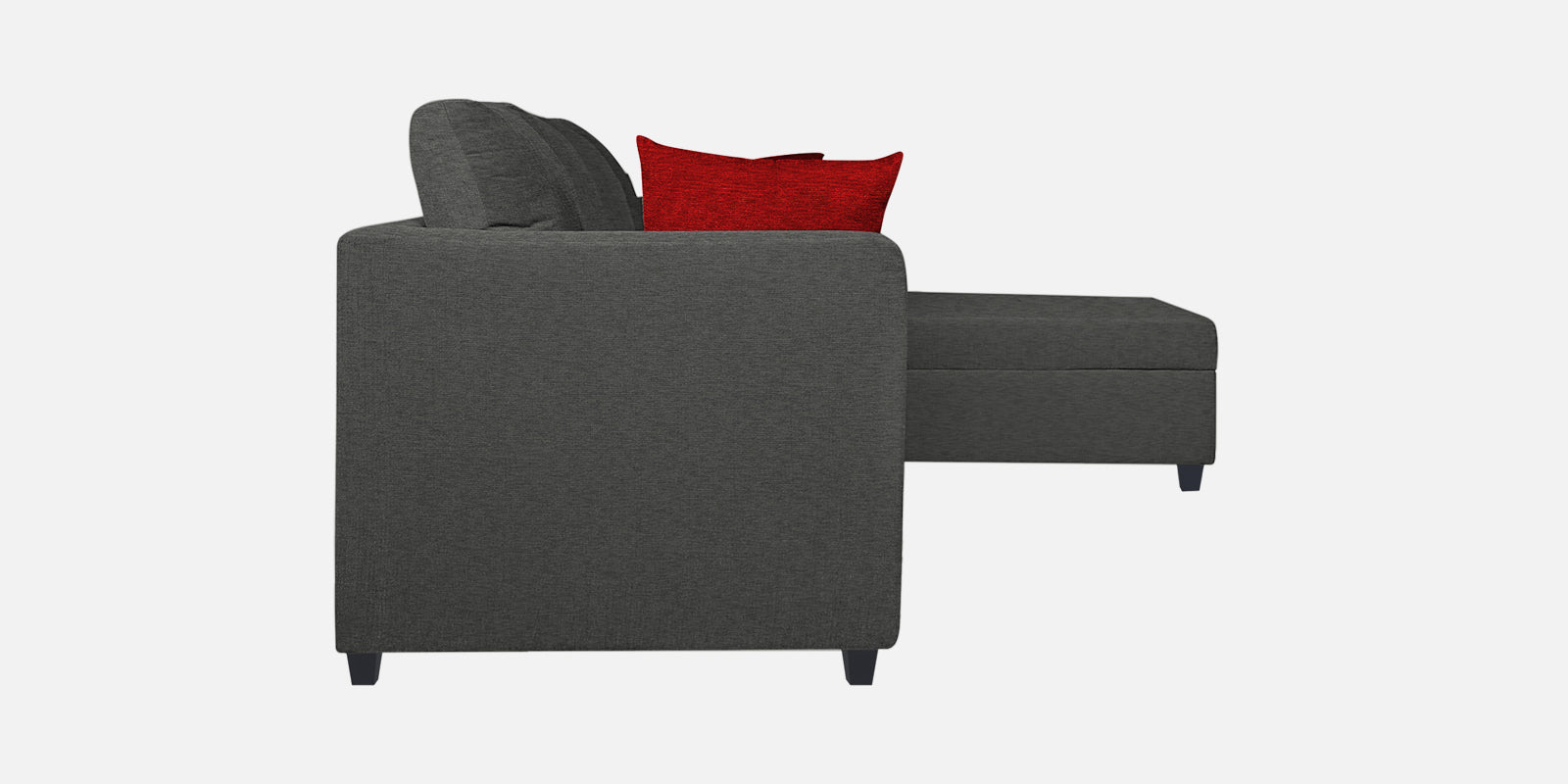 Nebula Fabric LHS Sectional Sofa (3+Lounger) in Charcoal Grey Colour