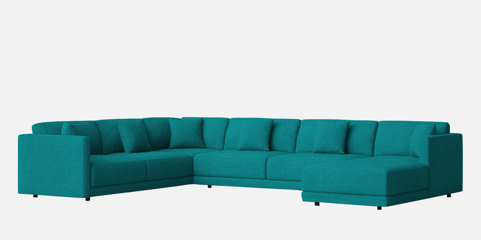 Carlin Fabric LHS 8 Seater Sectional Sofa In Sea Green Colour