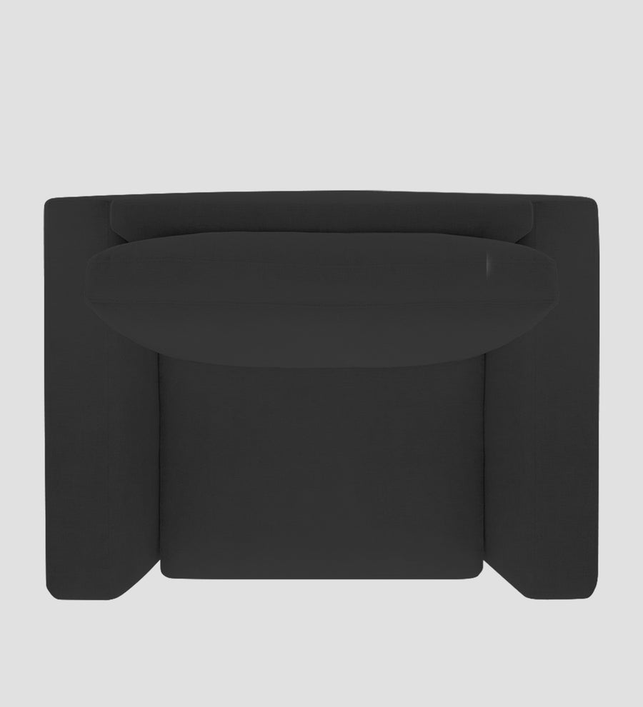 Esha Fabric 1 Seater Sofa In Bitter Black Colour - Febonic Living