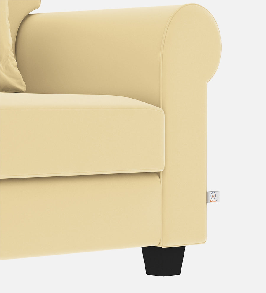 Numonk Velvet 1 Seater Sofa In Sandy Beige Colour - Febonic Living