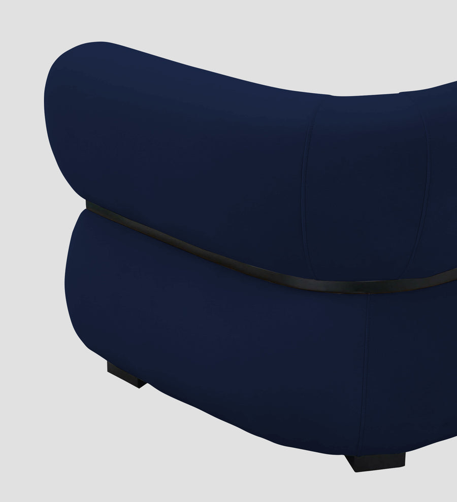 Kula Velvet 1 Seater Sofa In Indigo Blue Colour - Febonic Living