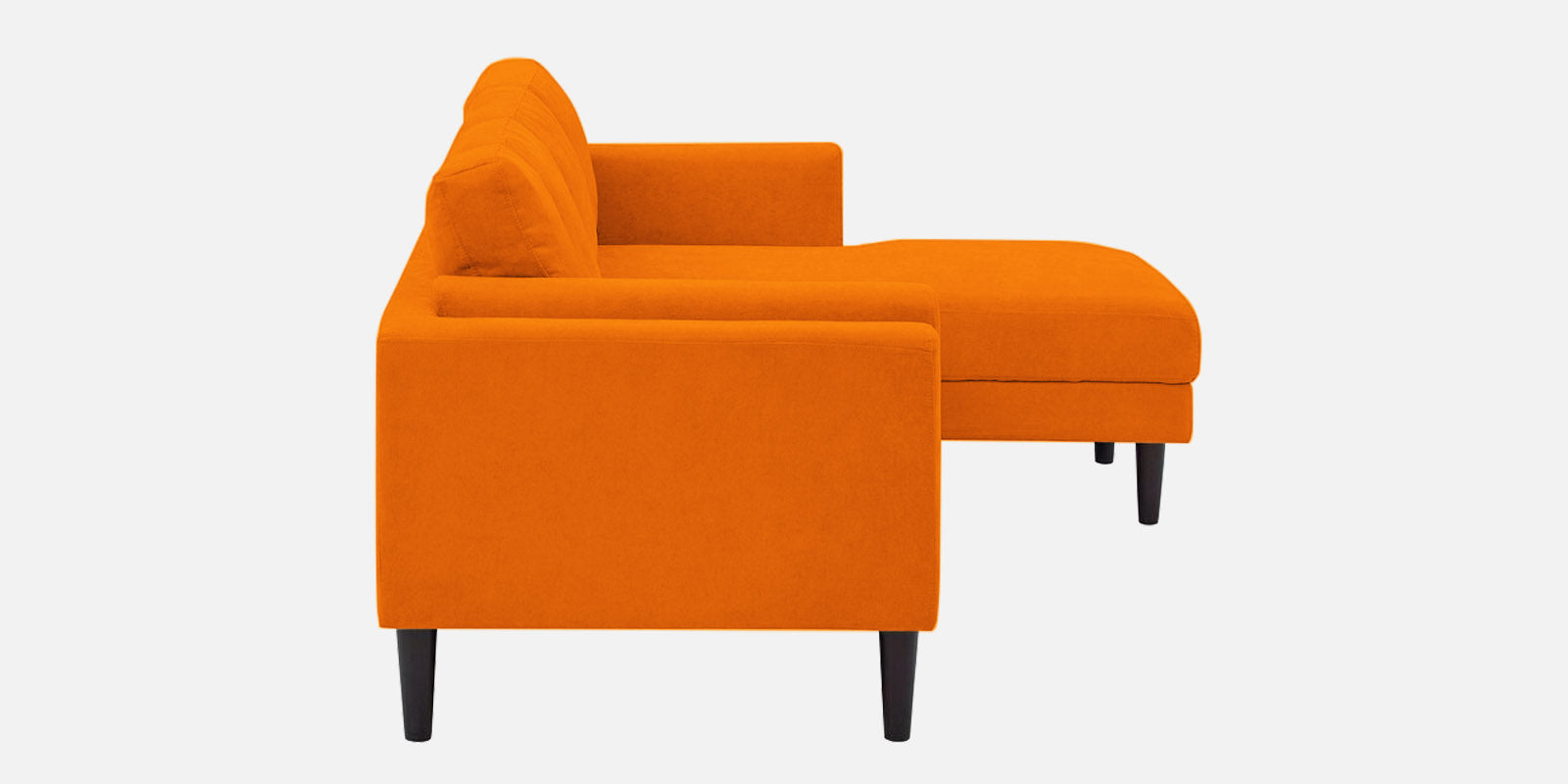 Creata Fabric LHS Sectional Sofa (3+Lounger) in Vivid Orange Colour by Febonic