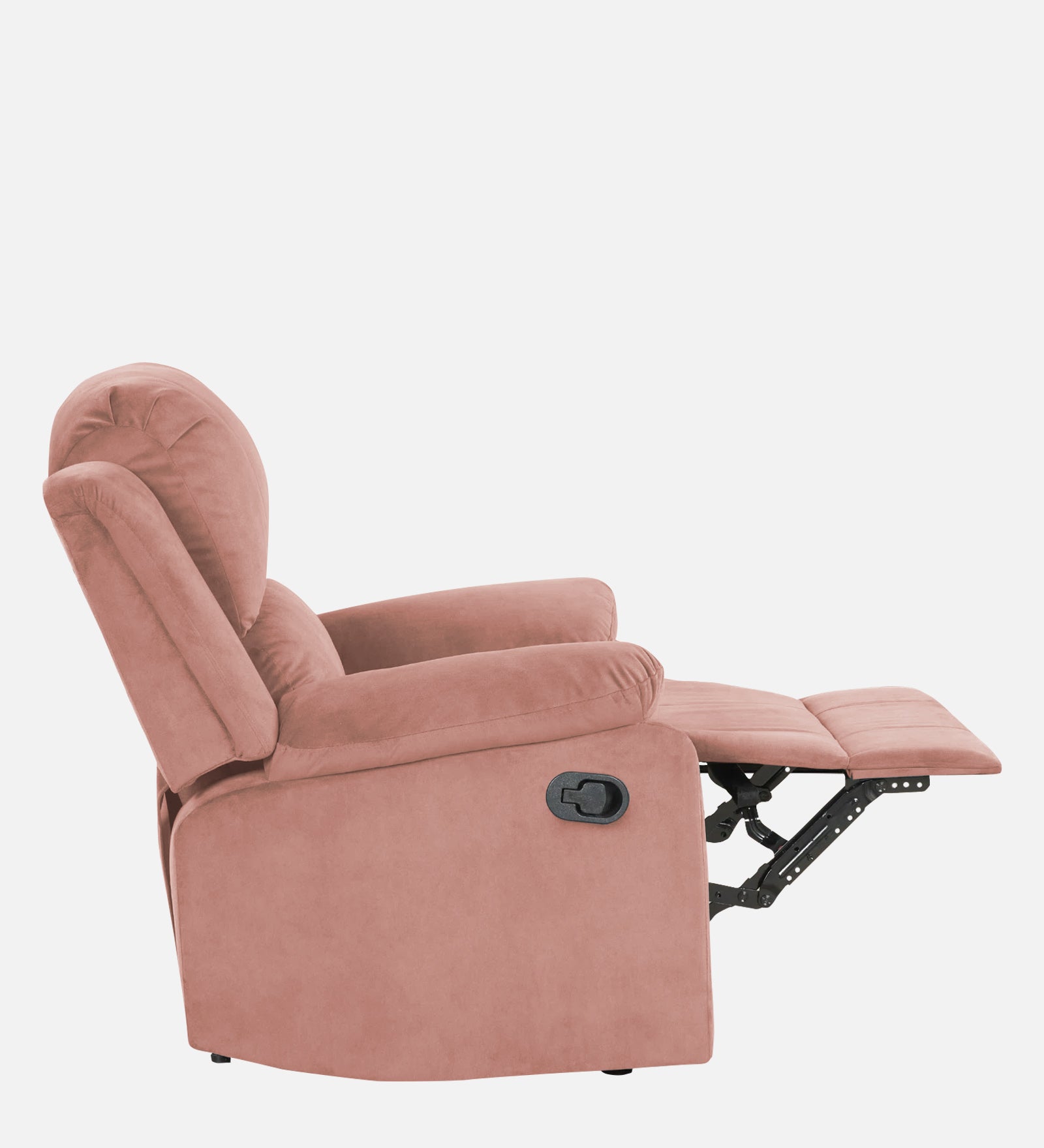 Henry Velvet Manual 1 Seater Recliner In Blush pink Colour