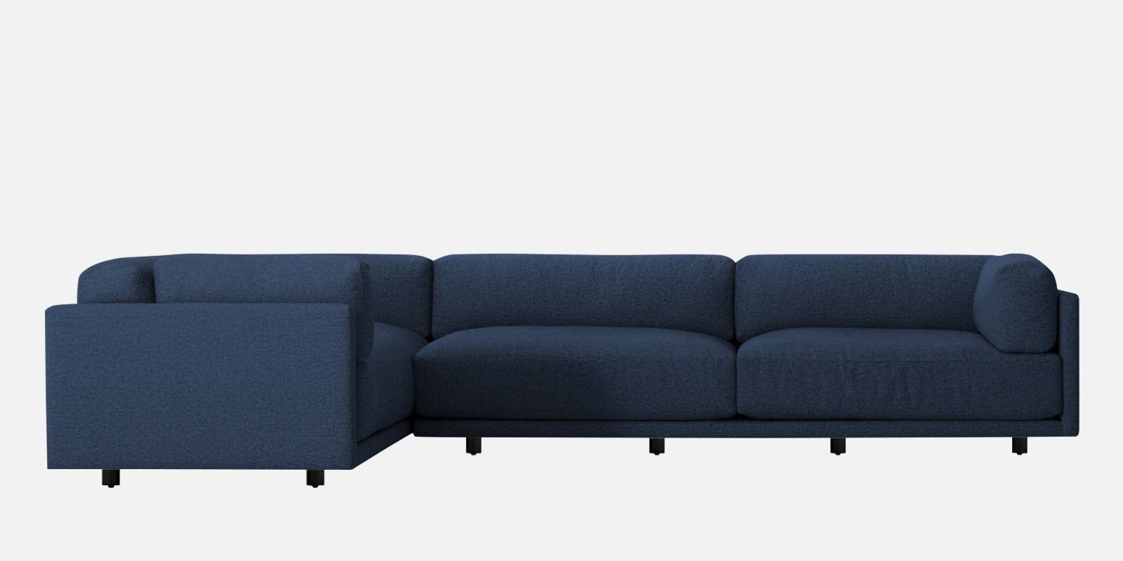 Nixon Fabric 6 Seater LHS Sectional Sofa In Denim Blue Colour