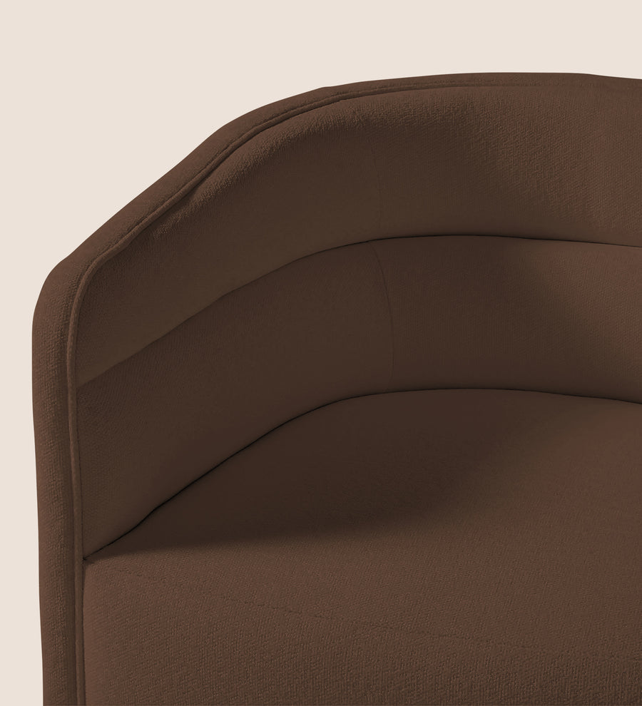 Ria Fabric Swivel Chair In Ash Brown Colour - Febonic Living