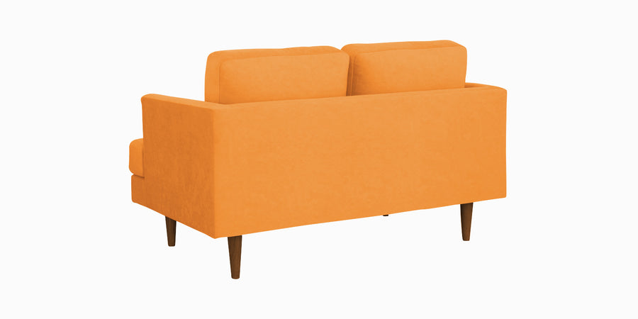 Motra Velvet 2 Seater Sofa In Tangerine Orange Colour - Febonic Living