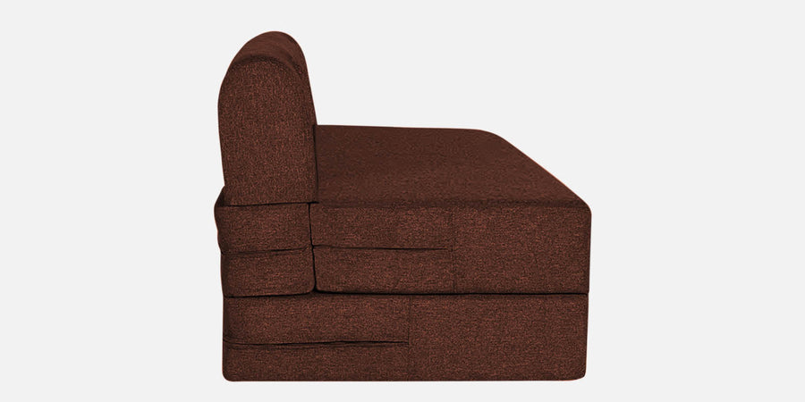 Fleepy Fabric 3 Seater Foldable Sofa Cum Bed In Coffee Brown Colour - Febonic Living