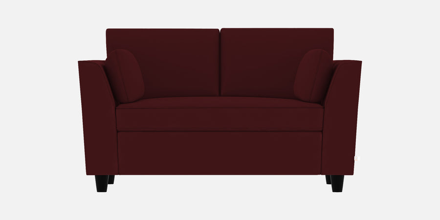 Bristo Velvet 2 Seater Sofa In Blood Maroon Colour With Storage - Febonic Living