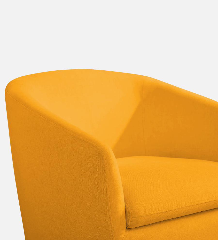 Haddie Velvet Swivel Chair In Safforn Yellow Colour - Febonic Living
