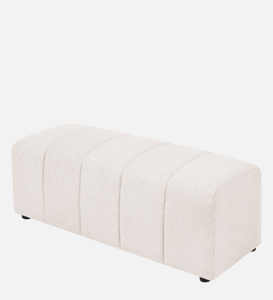 Rexi Boucle Fabric Bench In Bright White Colour - Febonic Living