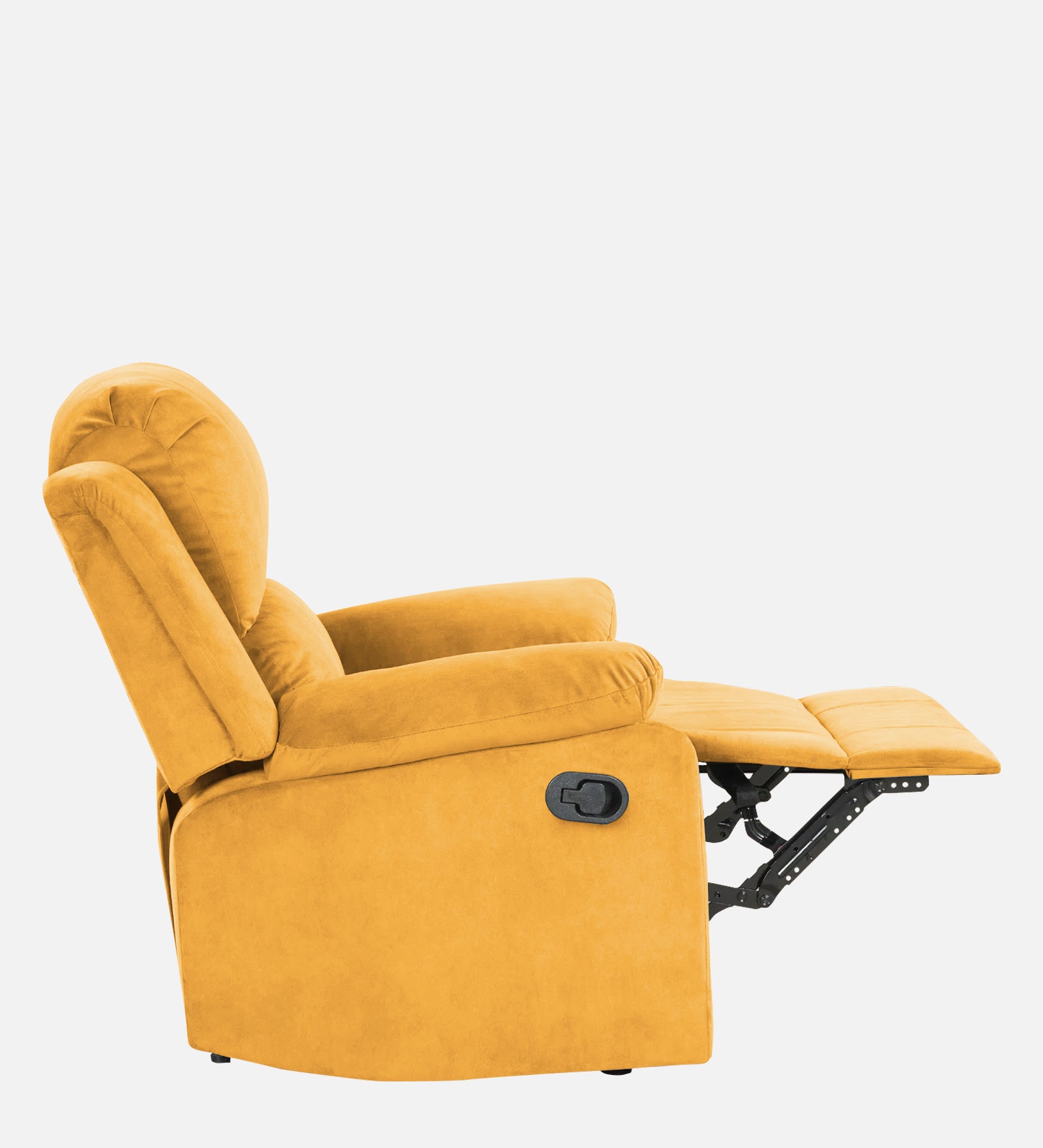 Henry Velvet Manual 1 Seater Recliner In Turmeric Yellow Colour