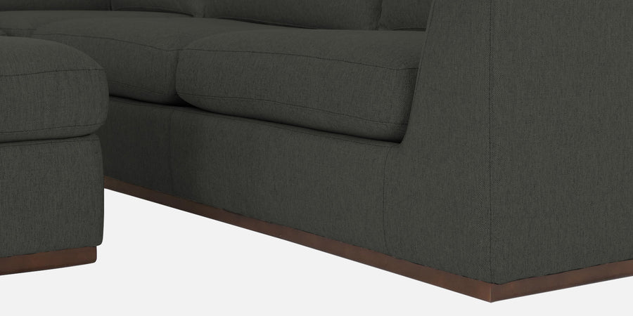 Freedom Velvet 6 Seater Lhs Corner Sofa In Hory Grey Colour With Ottoman - Febonic Living