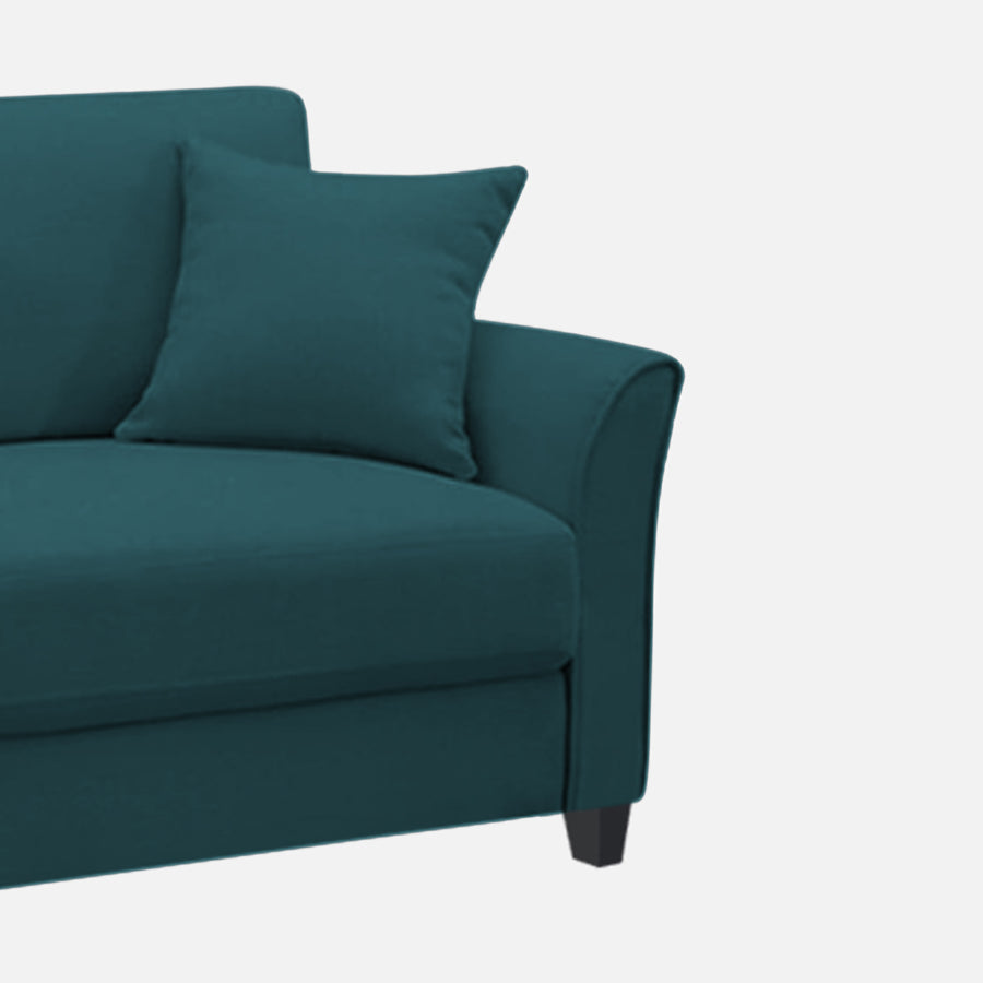 Daroo Velvet 1 Seater Sofa In Arabian Green Colour - Febonic Living