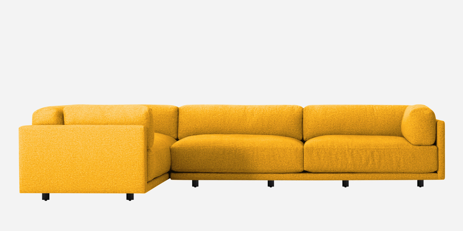 Nixon Fabric 6 Seater LHS Sectional Sofa In Bold Yellow Colour