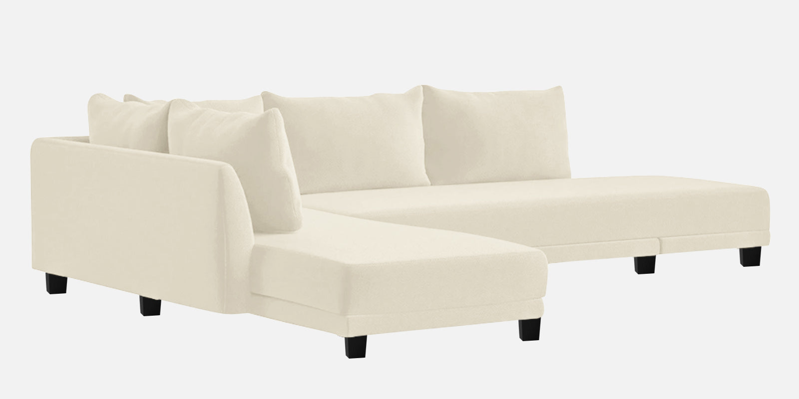 Ira Fabric RHS 6 Seater Sofa Cum Bed In Ivory Cream Colour