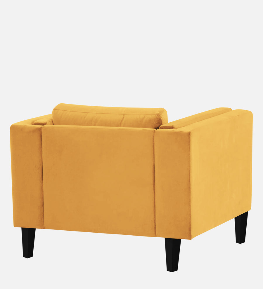 Jasper Velvet 1 Seater Sofa In Turmeric Yellow Colour - Febonic Living