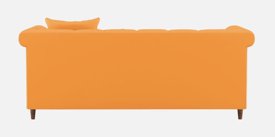 Rubi Velvet 3 Seater Sofa In Tangerine Orange Colour - Febonic Living