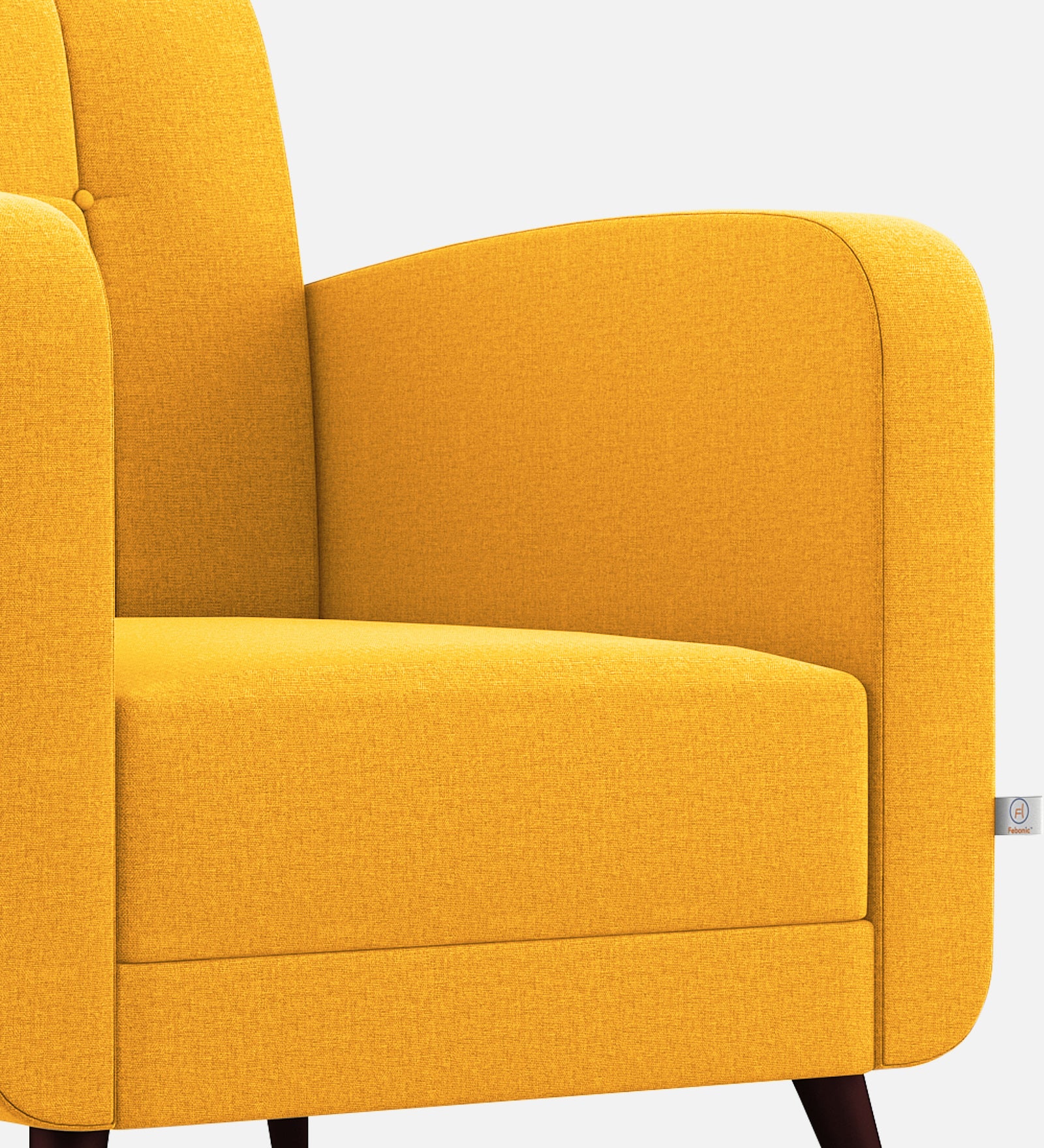 Wiki Velvet 1 Seater Sofa in Safforn Yellow Colour