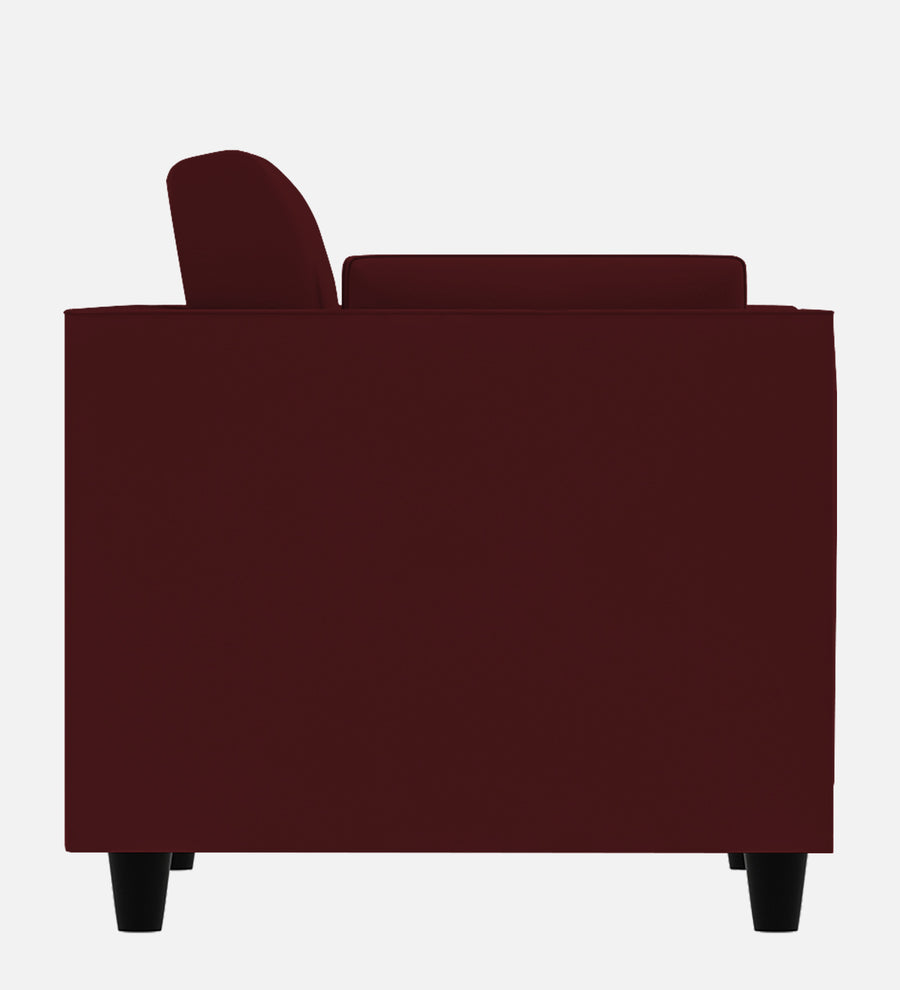 Bristo Velvet 1 Seater Sofa In Dark Maroon Colour With Storage - Febonic Living