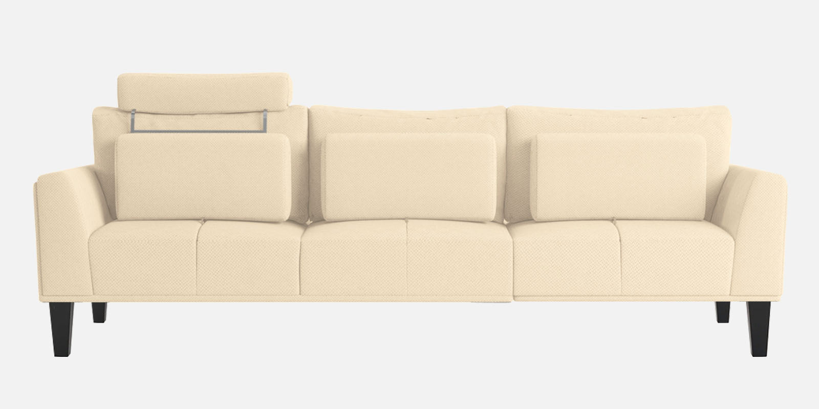 Como Fabric RHS Sectional Sofa (3+Lounger) in Ivory Beige Colour