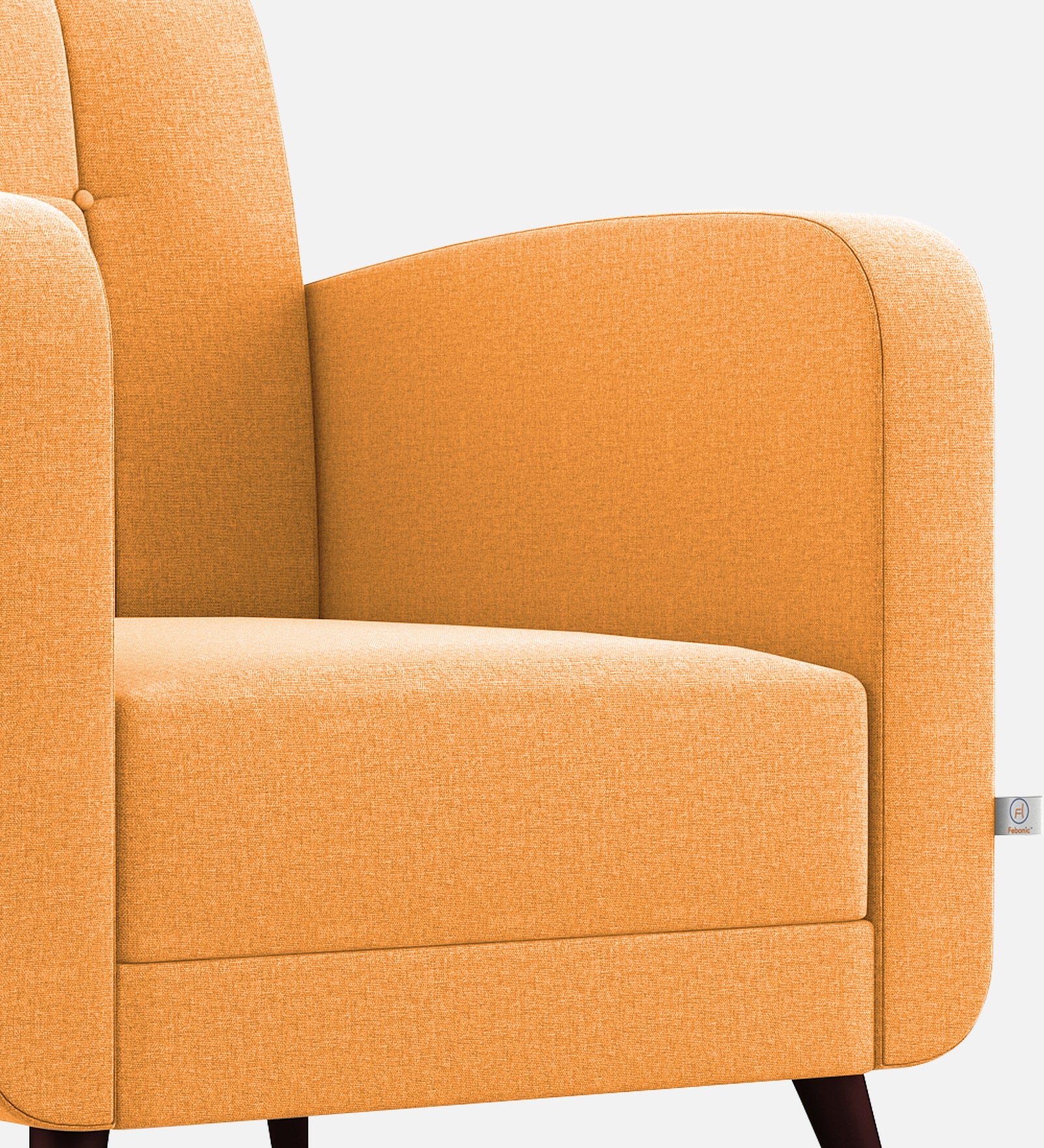 Wiki Velvet 1 Seater Sofa In  Tangerine orange Colour - Febonic Living