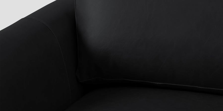 Sterio Leatherette 2 Seater Sofa In Light Black Colour - Febonic Living